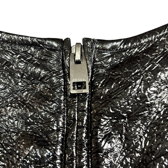 Vintage Diesel Y2K Faux Patent Leather Mini Dress Sleeveless Fit & Flare Sz S - Picture 6 of 6